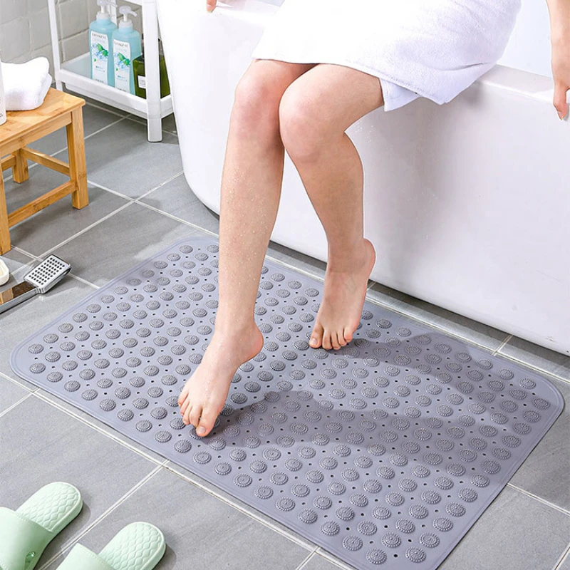 PVC Shower Bath Mat Bath Tub Pad Anti Slip Pad Suction Cup Bathtub Massage Foot Pad Bathroom Hollow Hydrophobic Thicken Carpet