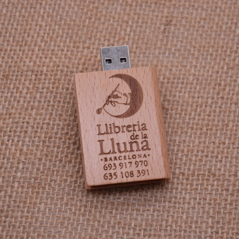 Wooden Book Pendrive Usb Flash Drive 2.0 Pen Drive 4GB 8GB 16GB 32GB U Disk Custom Logo Flashdrive Memory Stick Gift Wedding