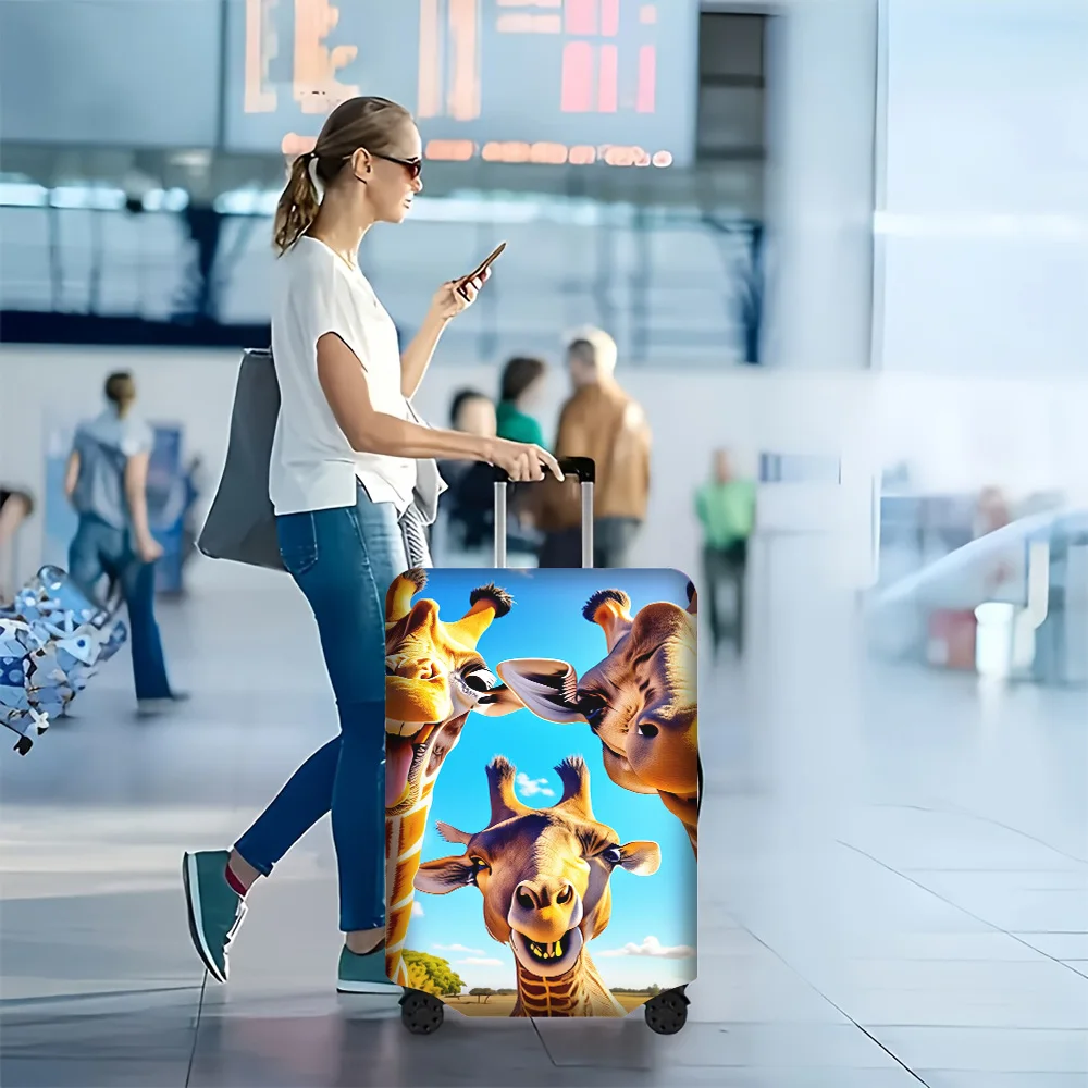 

1PC Cartoon Giraffe Print luggage cover for luggage covers 18-32 inches; Vibrant and resilient travel accessories to effectiv