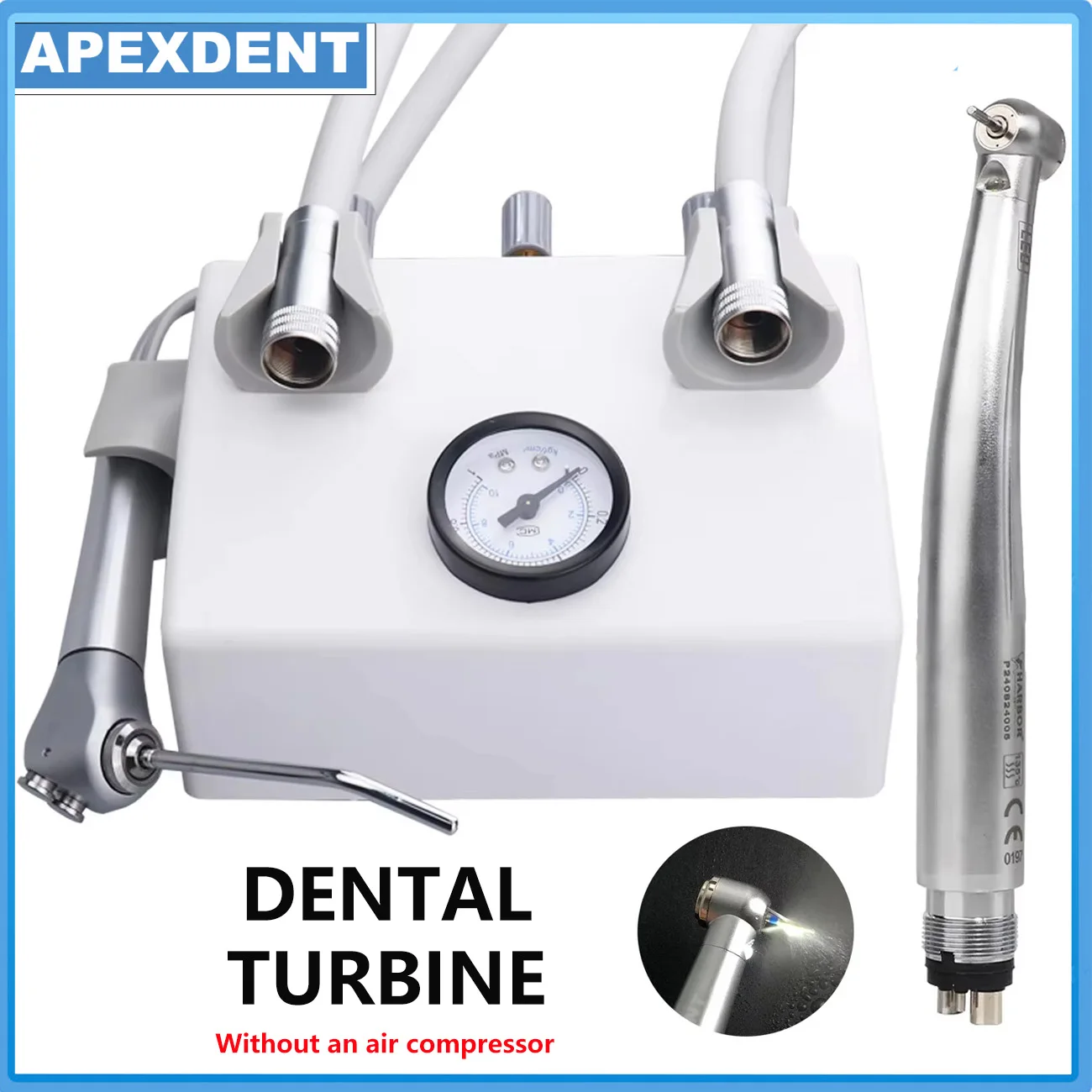 Hanging Wall Type Dental Turbine Unit Kits Portable Plastic Lab Equipment With 3 Way Syringe 2/4Holes Dentistry Tools