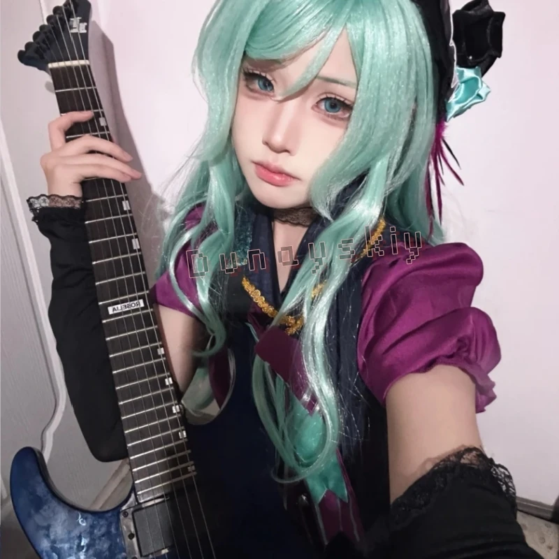 Sayo Hikawa Cosplay Anime BanG Dream! Idol Uniform Purple Dress Fashion Jirai Kei Girls Suit Goth Lolita Wigs Halloween Party