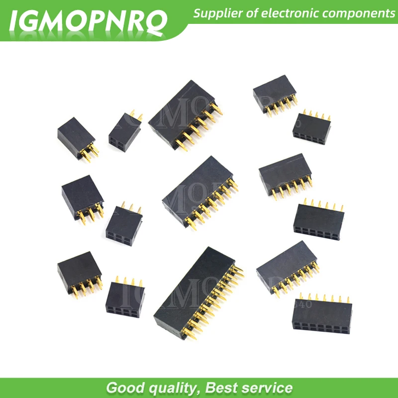 10PCS Double Row Pin Female Header Socket Pitch 2.54mm 2*2p 3PIN 4PIN 5PIN 6PIN 7PIN 8PIN 9PIN 20PIN Connector IGMOPNRQ