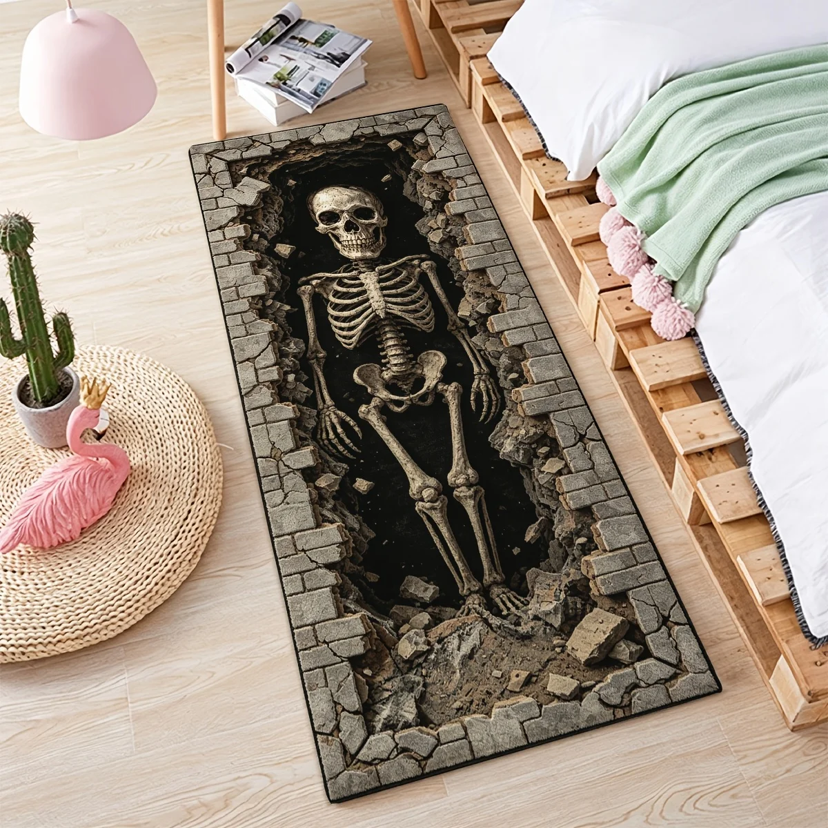 Wholesale Commercial Printing - Tappeto 3D con Scheletro Gotico, Tappetino