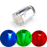LED water Tap Nozzle Faucet Shower glows Temperature Sensitive 3 Color Light Kitchen Faucet spouts Bathroom Glow Faucet Aerator