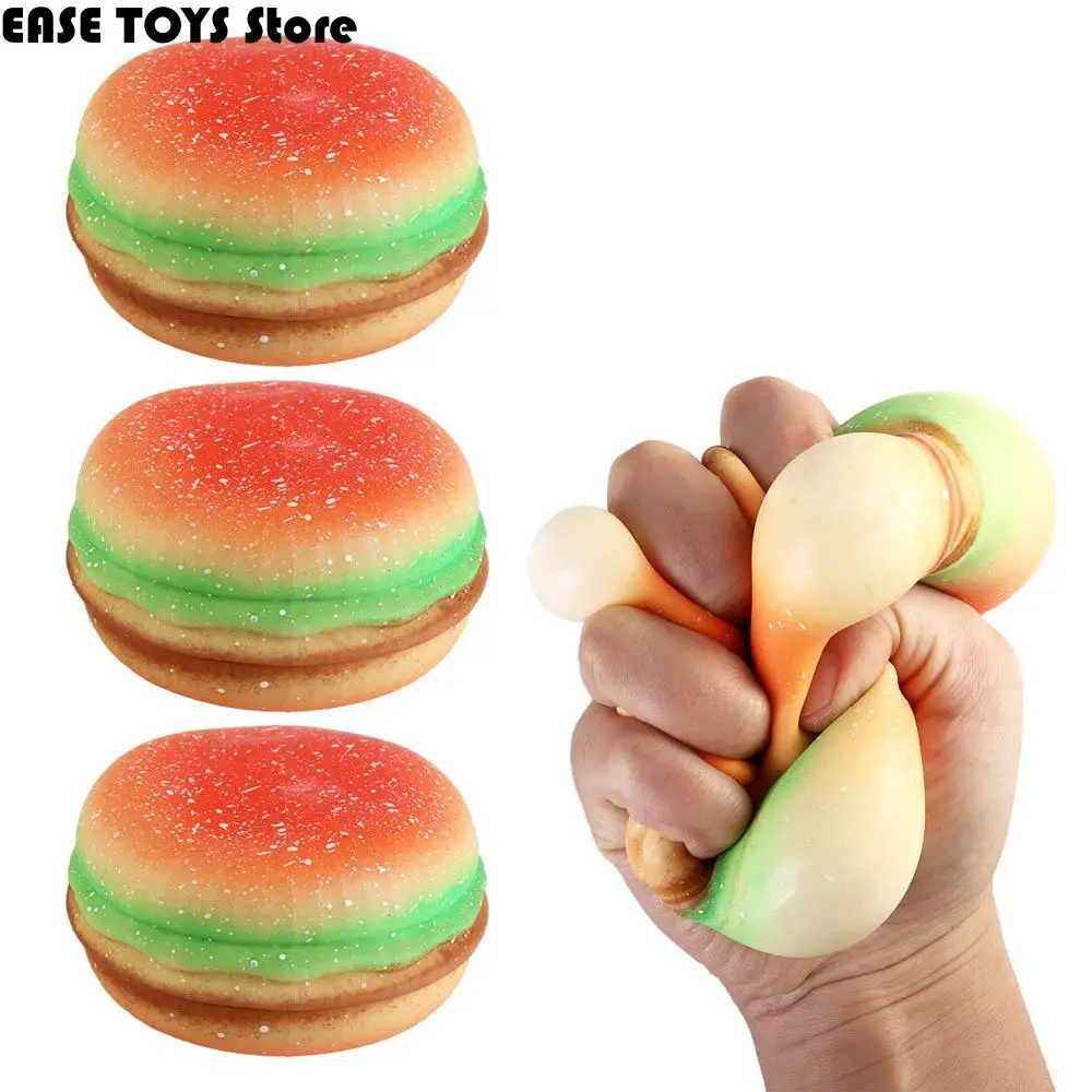 

Burger Stress Ball 3D Squishy Hamburger Fidget Toys Silicone Decompression Silicone Squeeze Fidget Ball Fidget Sensory Toy