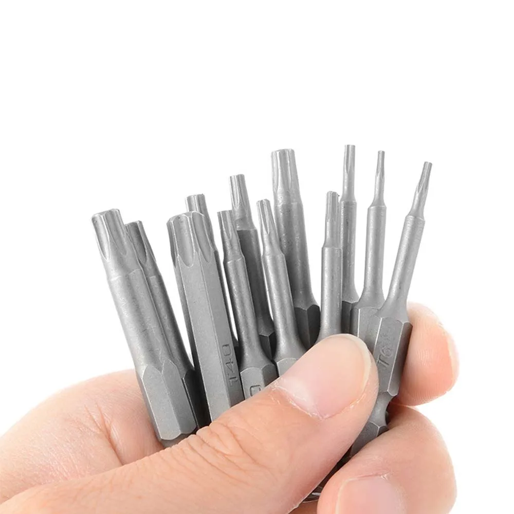 

Quick Change 12pc For Torx Bit Set for Driver Drill Magnetic Tips Hold Screws in Place Secure Tamper Proof Design