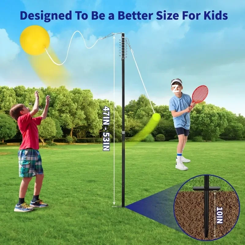 Tennis Training Aid Rebound Base for Beginners Kids Youth Practice Tool Solo Exercise Equipment Portable Backboard Set for