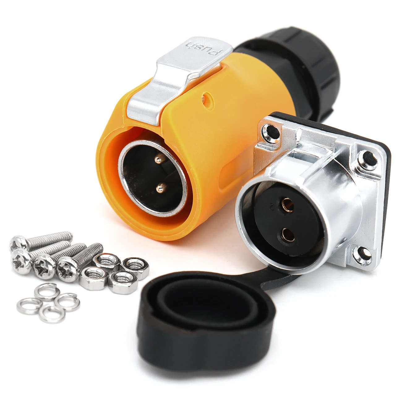 LP20 Waterproof connector black, yellow, blue plug and socket  2 3 4 5 6 7 8 9 10 12pins connector M20 Panel mount power cable