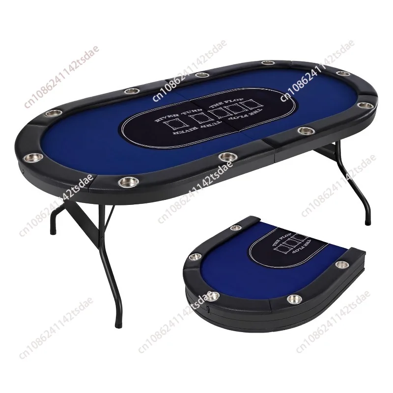 

Складной покерный стол для 10-плеера. Покерный стол Blackjack Texas Holdem с мягкими направляющими и подстаканниками из нержавеющей стали.