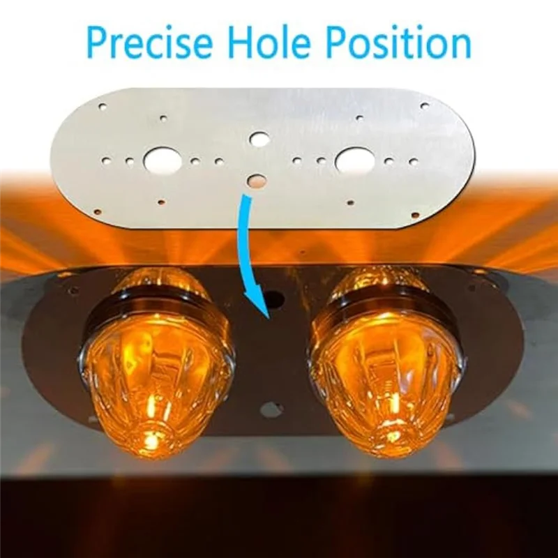 

For Commercial Truck Above Door Dome Light Mounting Plate 2X Watermelon Light Plate For Peterbilt 359 379 389 Kenworth W900L