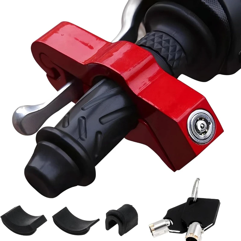 Handlebar Brake Handle Solid Lock, Motorcycle Handlebar Lock, Anti-Theft Lock for Bike/ Scooter/ Moped/ ATV