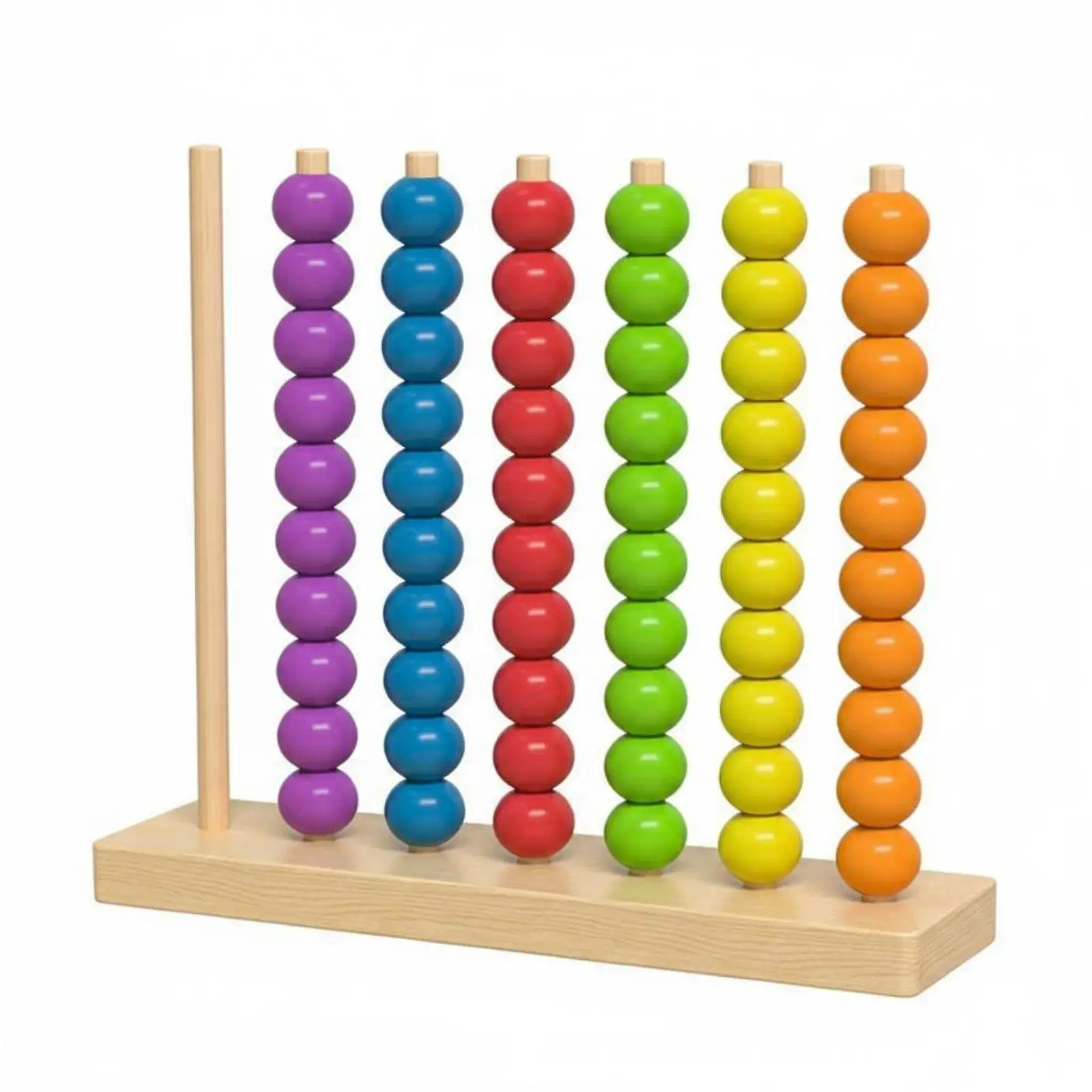 Kids Wooden Bead Lacing Toy Color Recognition Stacking Game for Preschool Learning Activities