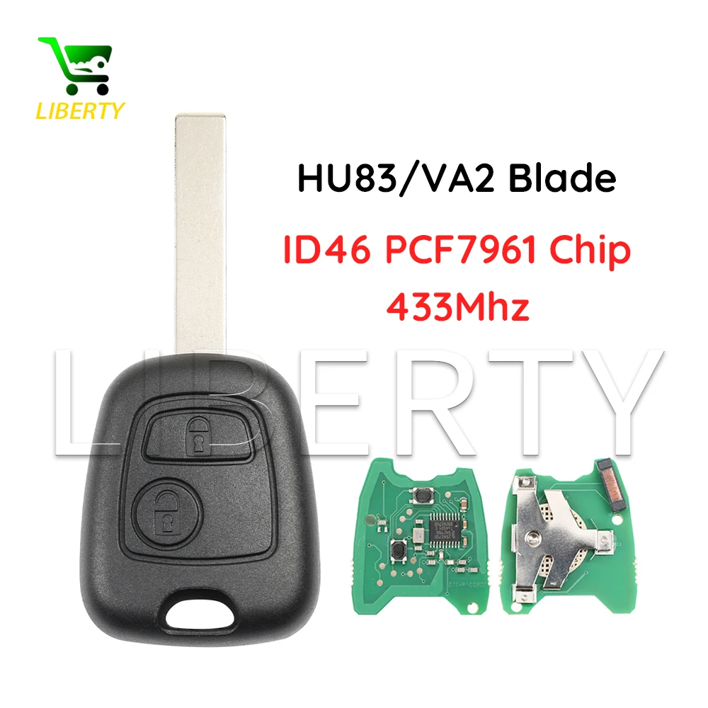 

Liberty Remote Car Key 433MHz For Peugeot 107 207 307 407 For Citroen C1 C2 C3 Saxo Xsara Picasso ID46 PCF7961 Chip Replace Key