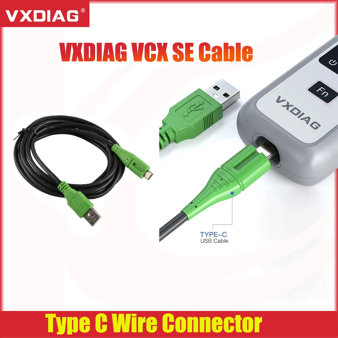 Original USB Cable Extension Adapter OBD2 VXDIAG VCX SE Cable  cable for VCX SE Type C Wire Connector for VXDIAG Car Accessories