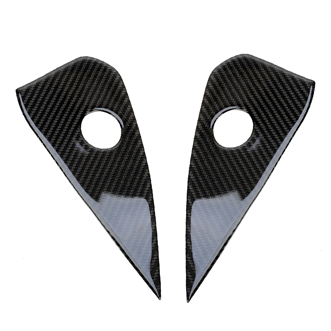 1 Pair Car Dashboard Side Cover Trim Decoration Black Carbon Fiber Fit for Ford Mustang 2015 2016 2017 2018 2019 2020