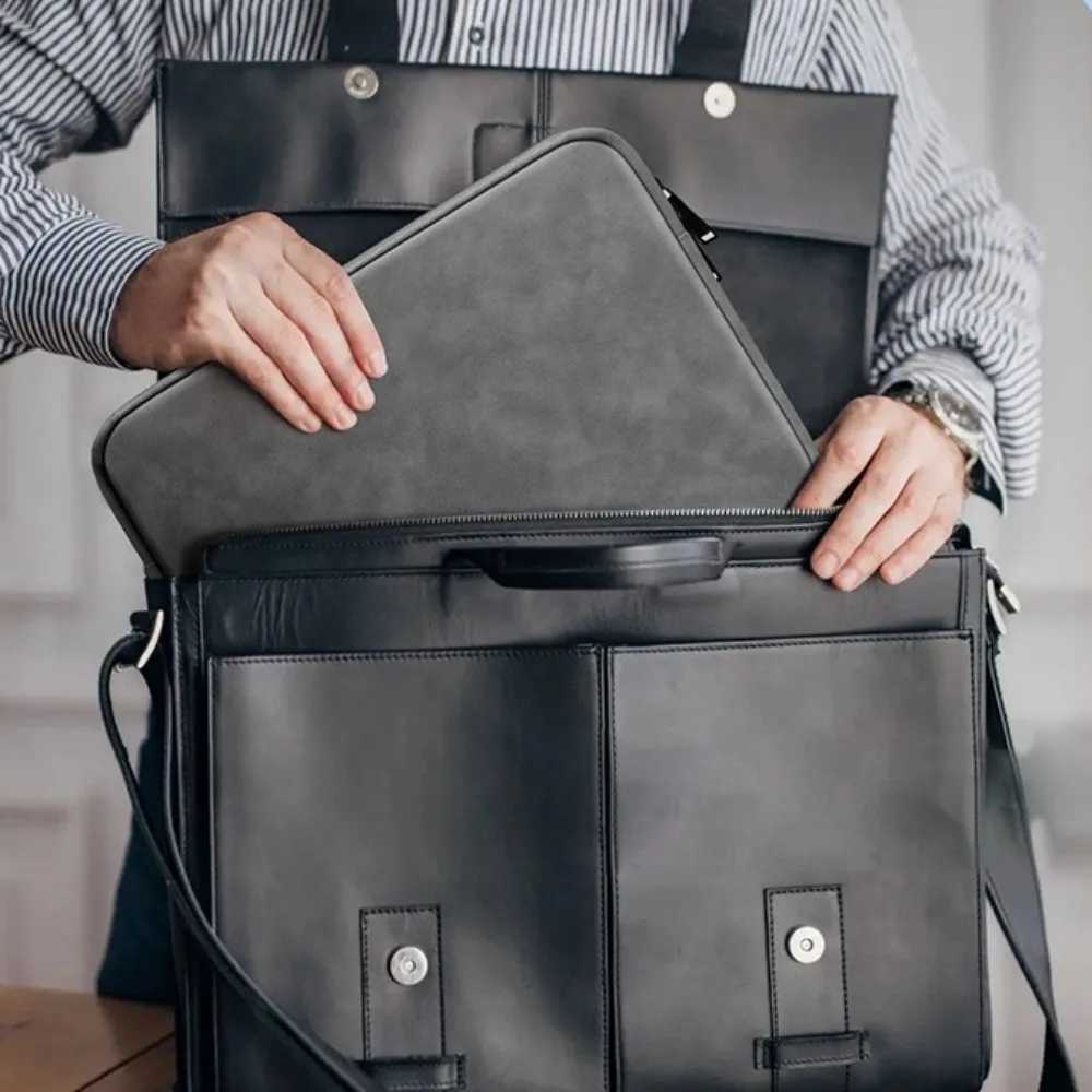 

Прочный однотонный чехол для ноутбука на молнии из искусственной кожи, мягкий износостойкий чехол для ноутбука, школьный чехол для ноутбука