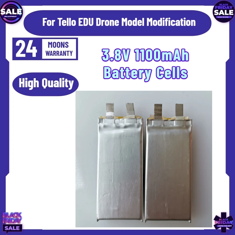 Digital Battery for Tello EDU Drone Model Modification with Capacity 3.8V 1100mAh Battery Cells