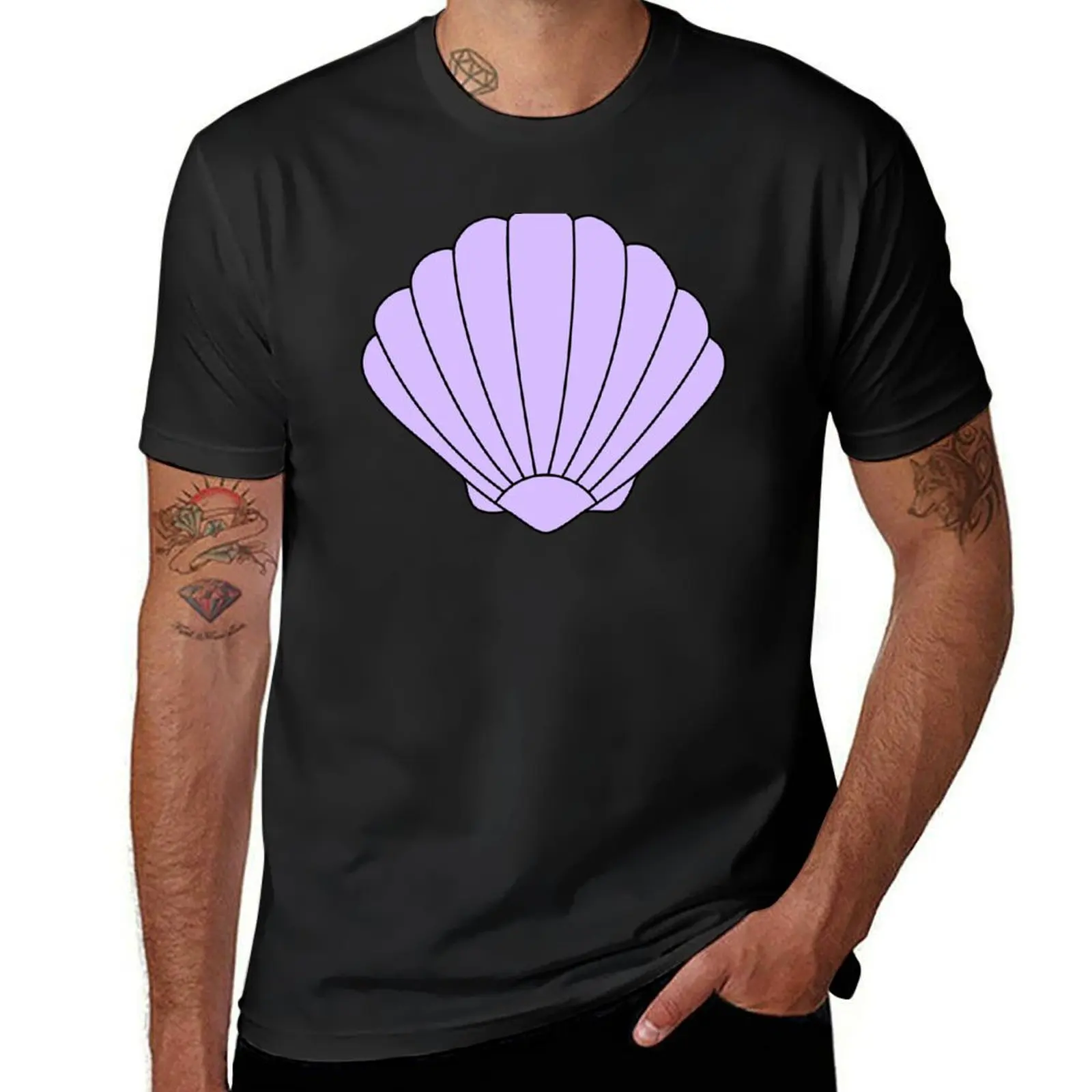 Violet Seashell Icon T-Shirt funnys kawaii clothes vintage clothes mens t shirts pack