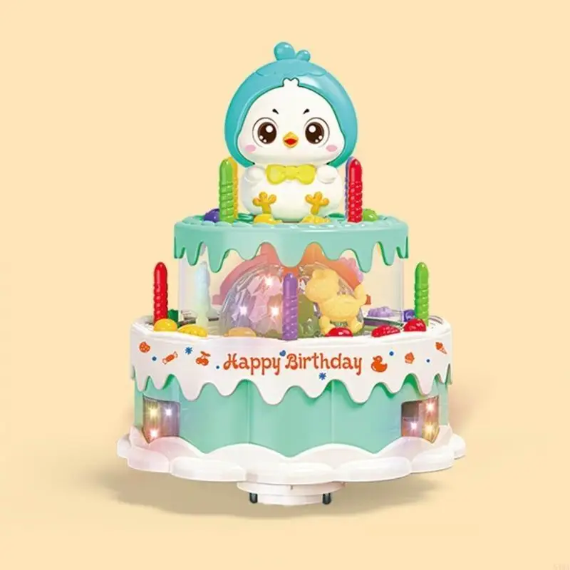 54DA Interaktives Cartoon-Spielzeug für Geburtstagstorte mit cooler Beleuchtung und Sound, Musikspielzeug