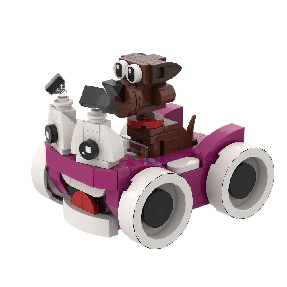 Moc Putt-Putt & Pep modelo de bloques de construcción coches película coche de dibujos animados lindo Animal Labrador mascota perro ladrillo creativo juguete chico regalo