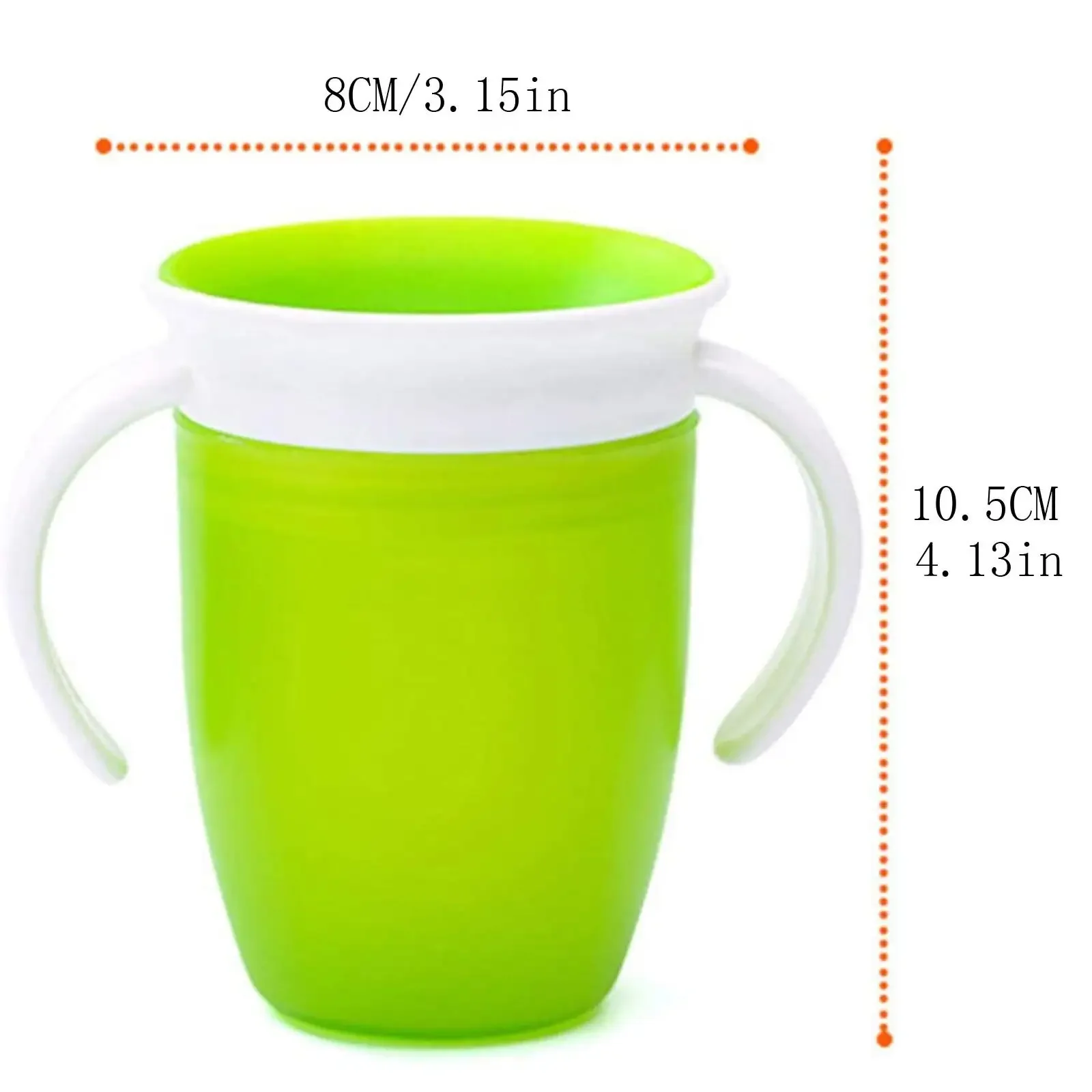 360 Degrees Can Be Rotated Baby Learning Drinking Cup with Double Handle Flip Lid Leakproof Magic Cup Infants Water Cups Bottle