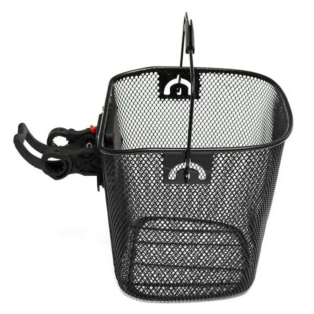 Cycling Front Storage Basket Metal Mesh Bike Basket Handlebar Hanging Basket MTB Bicycle Front Tube Bike Basket with Handle