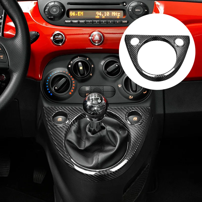 

This genuine carbon fiber decorative frame is suitable for the center gearshift of Fiat 500 cars from 2011 to 2019