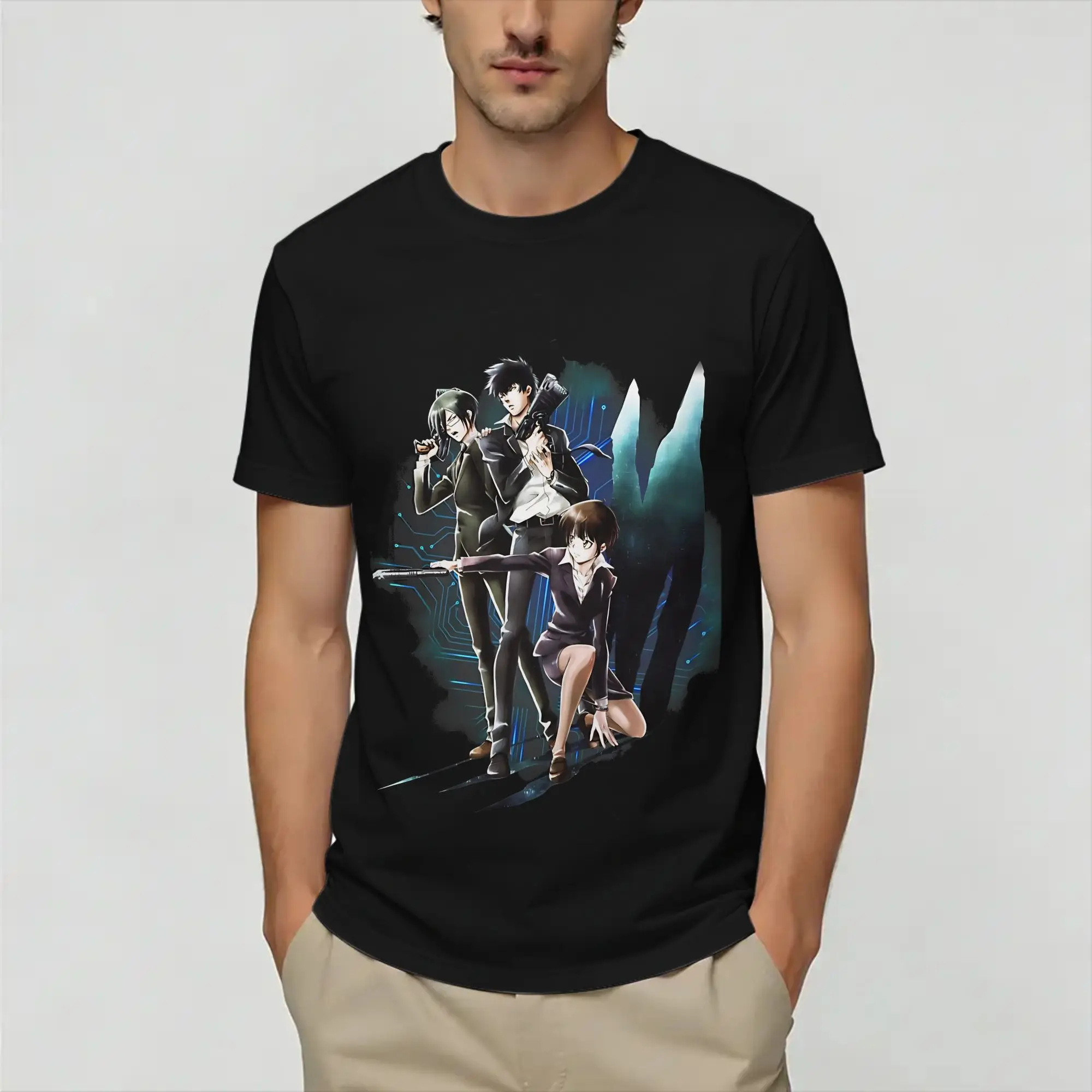 Psycho-Pass  T Shirt for Men Cotton Funny T-Shirt Crew Neck  Tees Short Sleeve Tops 4XL 5XL 6XL