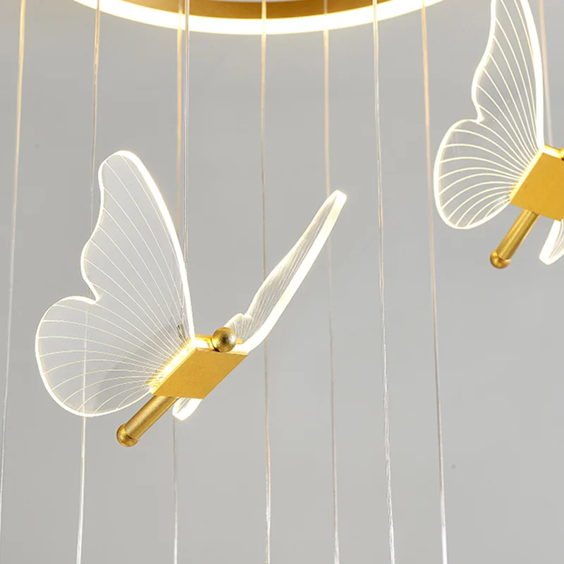 Nordic Butterfly Luxury Chandeliers Pendant Lights Indoor Lighting Light Fixture Adjustable for Living Room Bedroom