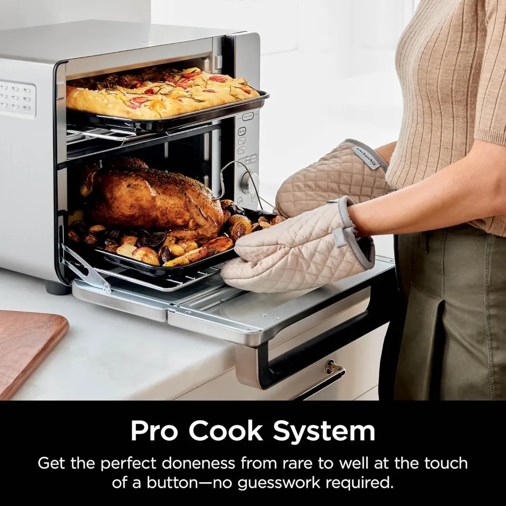 12-in-1 Countertop Oven Double Stack XL& Air Fryer w/Pro Cook  System, w/Bake, Broil, Reheat, Stainless Steel