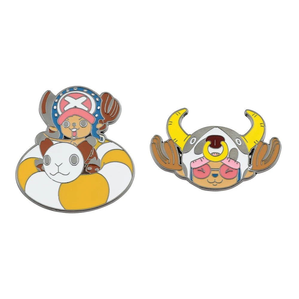 Anime One Piece Lapel Pins Cute Tony Tony Chopper Figure Badge Brooch For Clothes Backpack Decoration