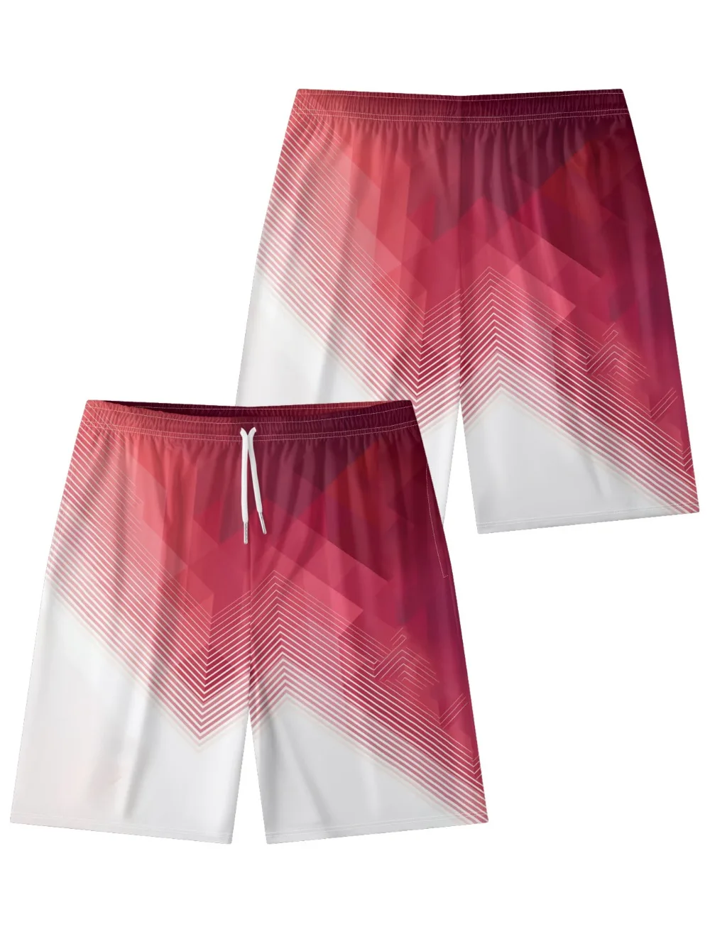 Lines Abstract Colorful Art Printed Urban Shorts Summer Essential Cool Chic Beachwear Gym Streetwear Couple All-Match Oversized