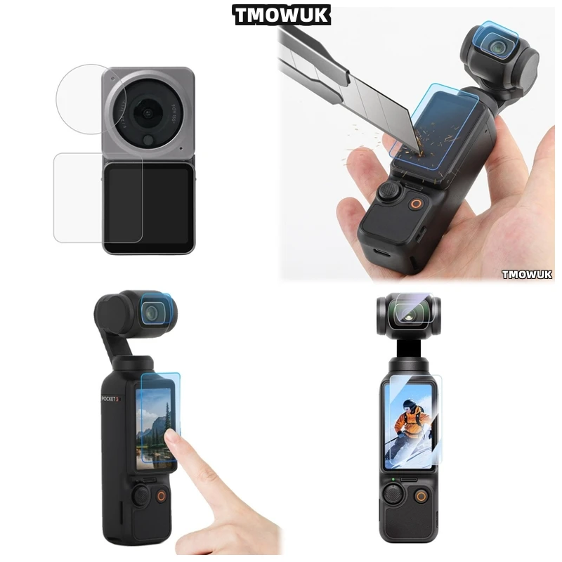 

For DJI Pocket 1 2 Osmo Pocket 3 Action 2 4 Pro - High - Definition Tempered Glass Screen & Protective Lens Cap