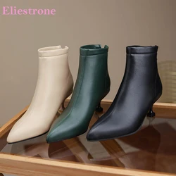 Winter Comfortable Green Beige Women Ankle Boots Sexy High Thin Heel Office Lady Shoes Plus Small Big Size 32 11 43 45 48