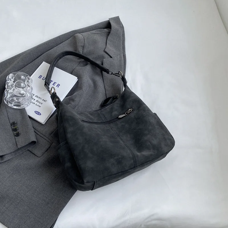 Frauen Umhängetasche Luxus Designer Schräge Quer Einzelnen Schulter Tasche Große Kapazität Handtaschen Retro Matte PU Leder Hobos – Detail 22