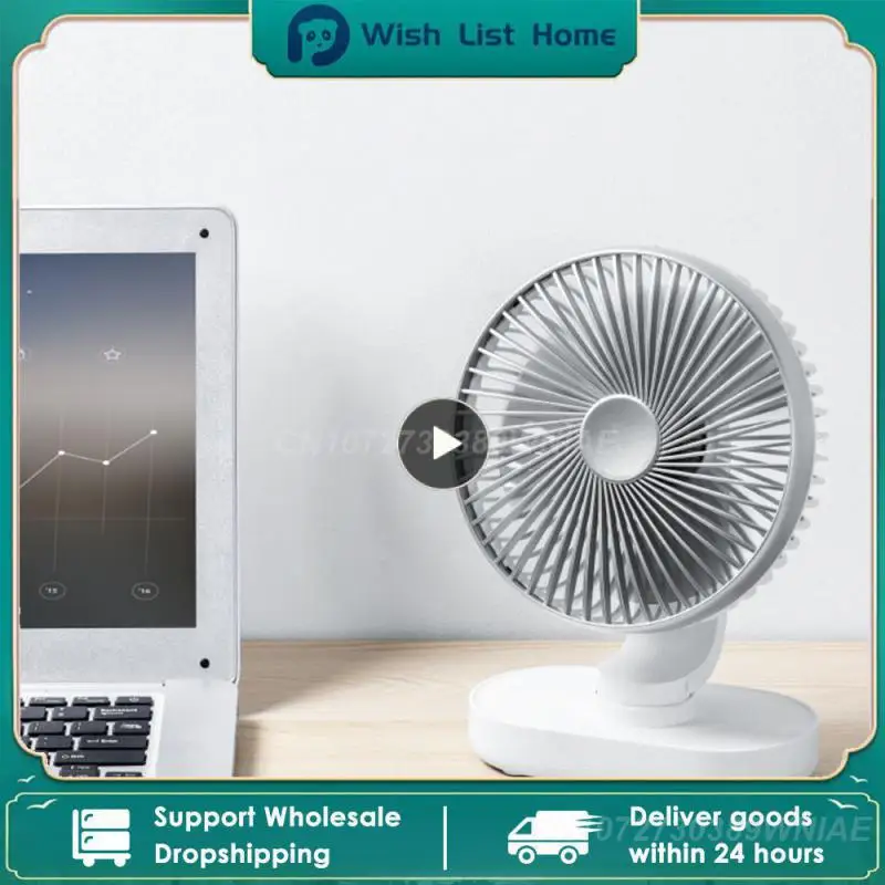 

Table Fan 4 Speed Portable Mini Fan Ultra Quiet Rechargeable 4000mAh Battery Small Cooling Fan for Home Office Bedroom