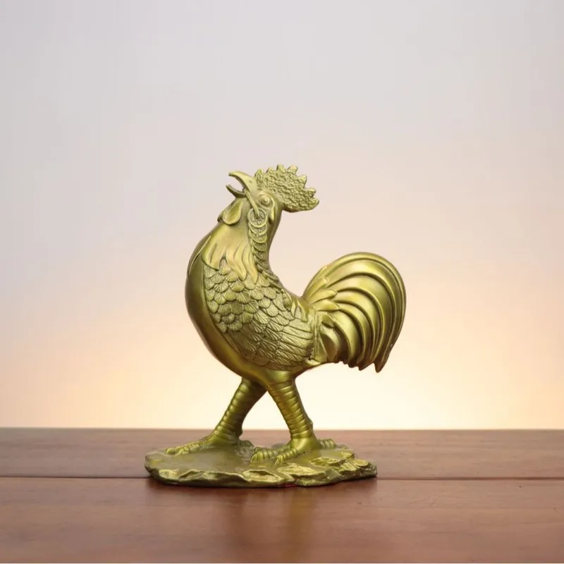 Copper ornament, brass , golden , ingot rooster, home zodiac mascot, living room decoration, craft ornamen