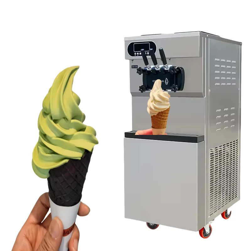 25-28L/H الصين التجارية لينة تخدم ثلاثة نكهات آلة صنع الآيس كريم آيس كريم ناعم القوام آلة السعر