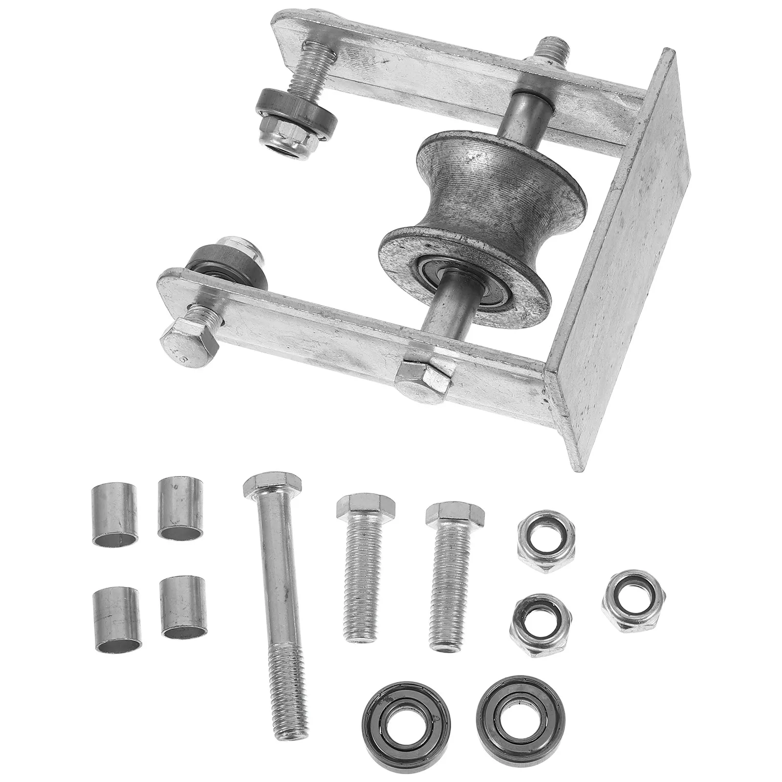 Windproof Shed Track Hardware Telescopic Rail System U-Shaped Track Rollers Wheel Outdoor Garden Storage Accessories