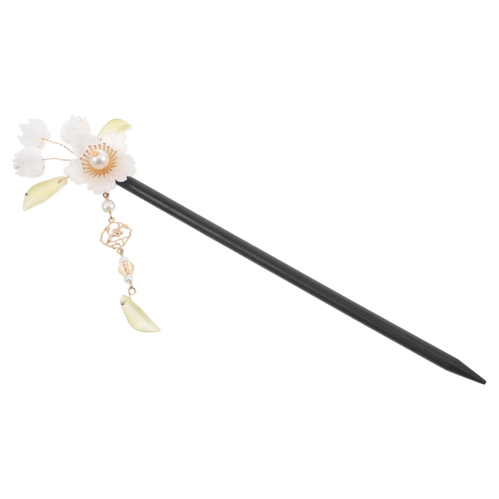 

Ancient Style Hairpin Handmade Lily Pins Traditional Chinese Headdress Accessories Great Wood Material Versatile Use Long Term