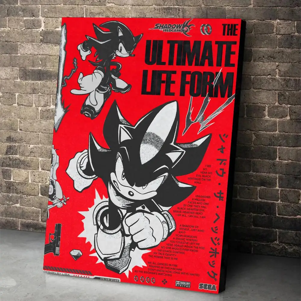Sonic The Hedgehog Poster-Aufkleber Wandbild Selbstklebende Dekoration für Schlafzimmer Wohnzimmer Zuhause HD-Wandaufkleber Geschenk – Detail 3