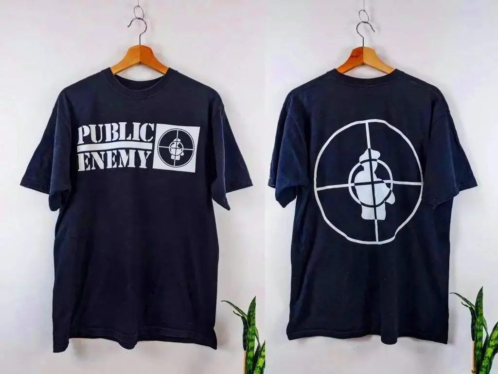 Fight The Power Print Cotton Tops Public Enemy T Shirt Casual Loose Short Sleeve Clothing Streetwear Trendy Y2k T Shirts Unisex