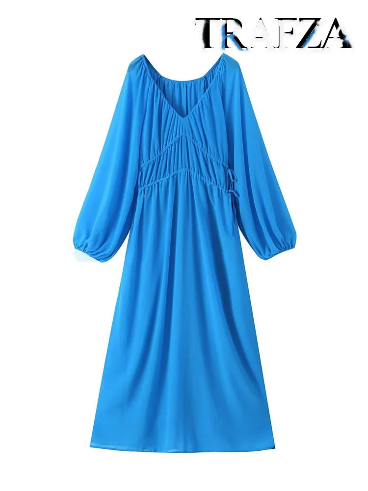 Vestido Gasa Resort Manga Larga - close-up view