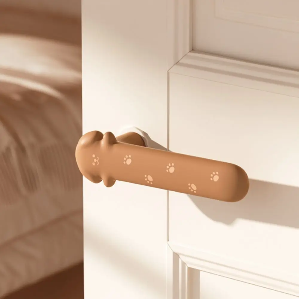Soft Silicone Safety Door Handle Protector Anti Static Buffer Cover Shield Silent Knob Guard For Home Room Interior Protection