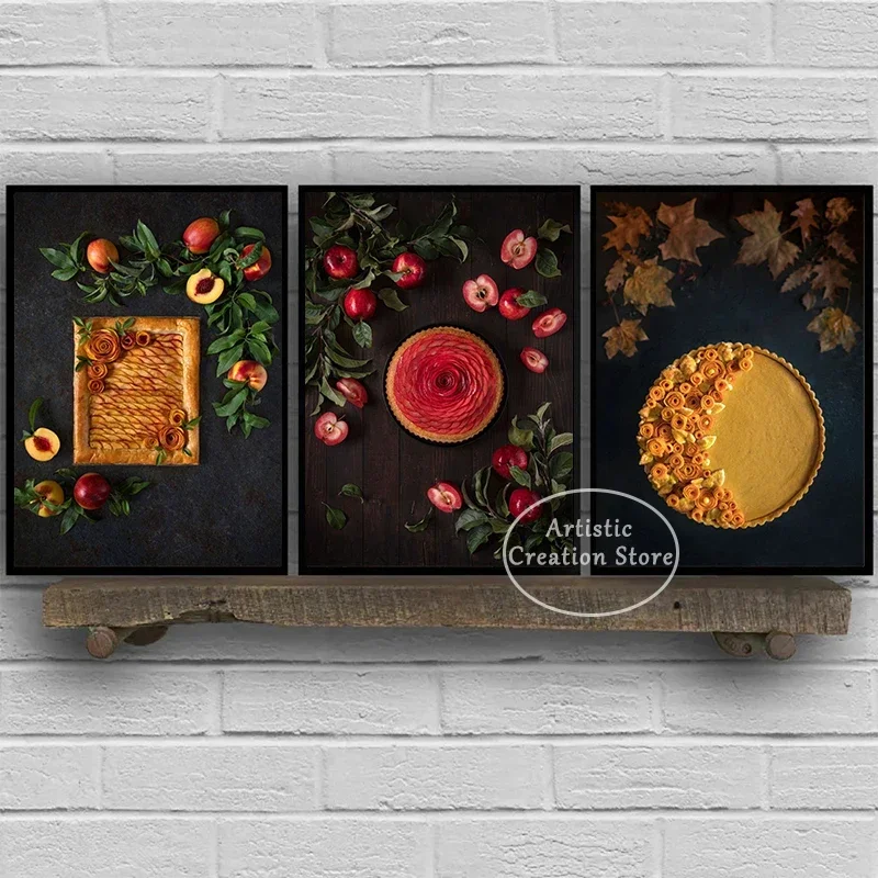 Tree of Spice Posters Kitchen Decor Autumn on A Plate Raspberry Chocolate Cookie Food Canvas Poster Prints Wall Pictures Decor
