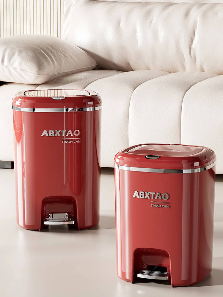 

Большая круглая мусорная корзина с педалью и крышкой, высокая эстетическая ценность, для кухни, гостиной, ванной комнаты, домашнего использования