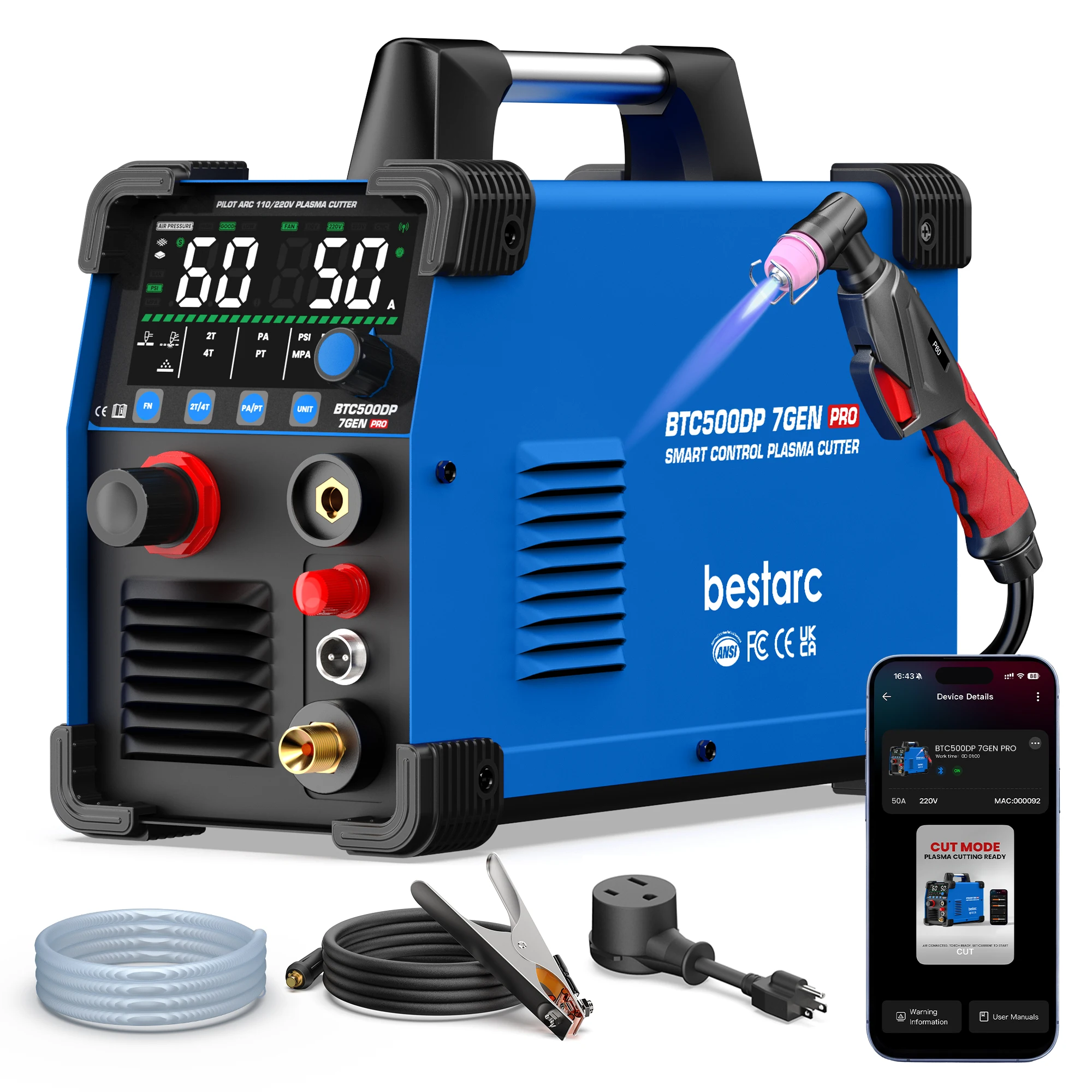 Plasma Cutter Pilot Arc 50A - Macchina Tagliatrice al Plasma Bestarc, Arco