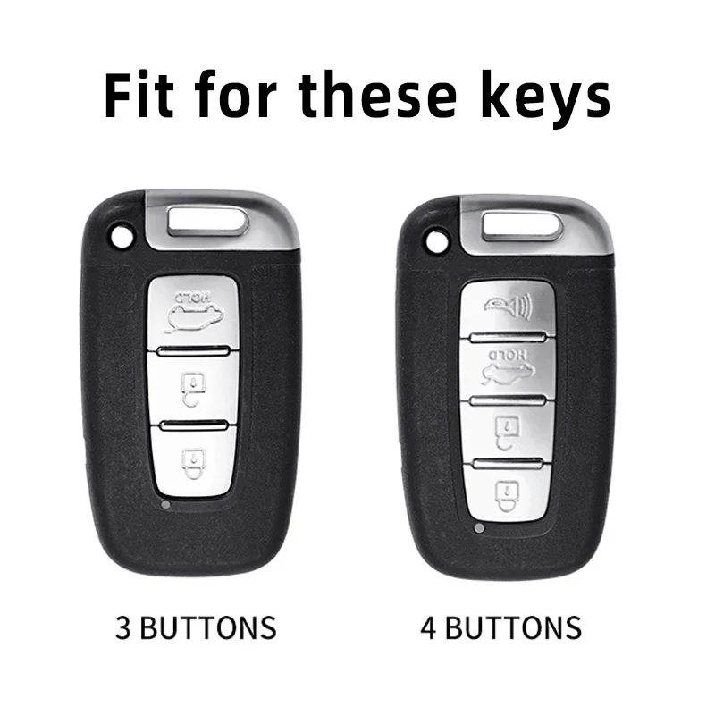 3/4 Buttons For Hyundai Genesis Coupe Sonata ix35 For KIA Forte Sportage K2 K5 Soft TPU Car Smart Key Fob Shell Case Cover