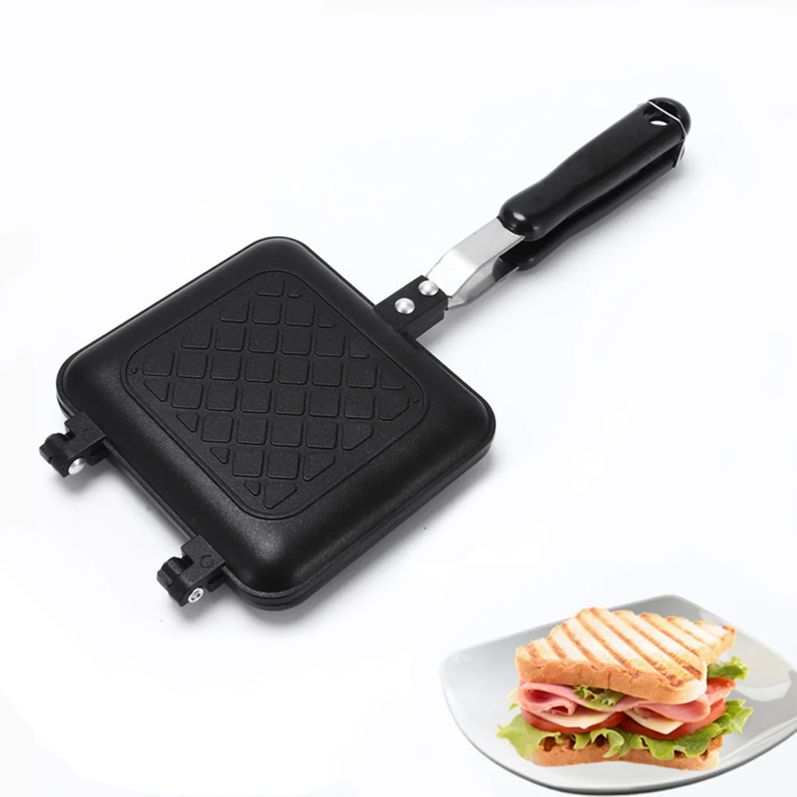 

Toasted Sandwich Maker Non-stick Grilled Sandwich Panini Maker With Insulated Handle Hot Sandwich Maker Grilled Cheese Machine