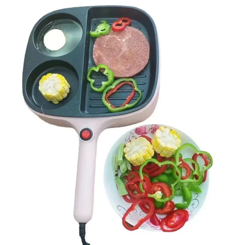 

Breakfast Maker 3-in-1 Household Non-Stick Steak Skillet Egg Burger Sandwich Maker Toaster Toast Waffles